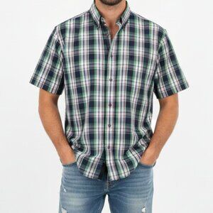 Camel Active Plaid Short Sleeve Shirt Mens Large Rugged Americana & Heritage